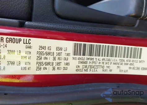 2014 Jeep Grand Cherokee Limited from USA, damaged, VIN 1C4RJFBG4EC577749